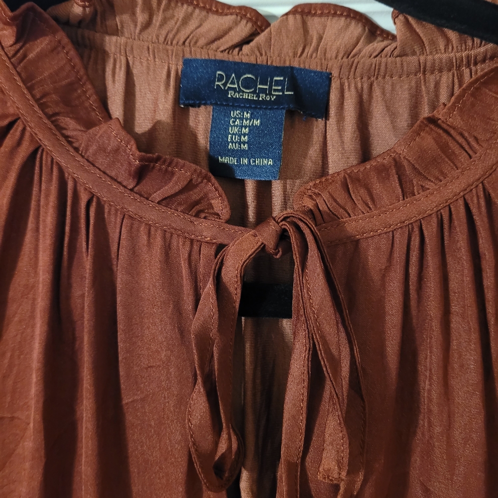 Rachel Roy Rust Ruffled Blouse - Picture 2 of 3
